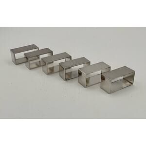 RARE Wilkens Silver colored Napkin rectangle rings - Set of 6